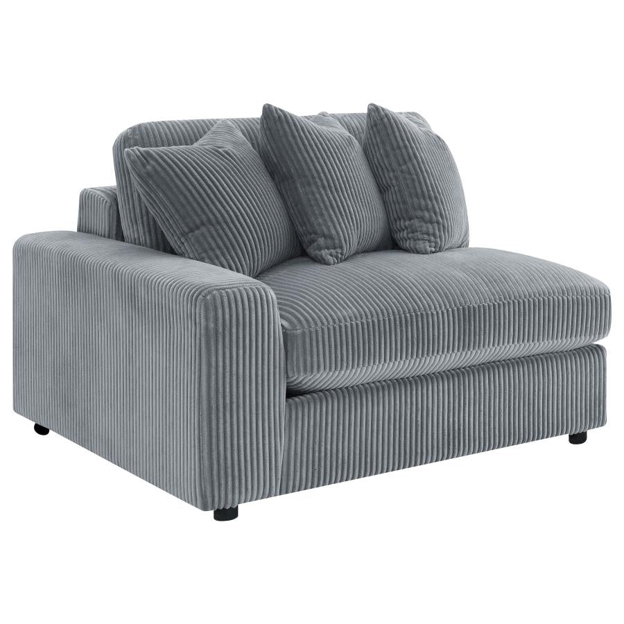 Blaine 2-Piece Corduroy Reversible Chaise Sectional Sofa Fog