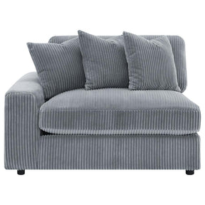 Blaine 2-Piece Corduroy Reversible Chaise Sectional Sofa Fog