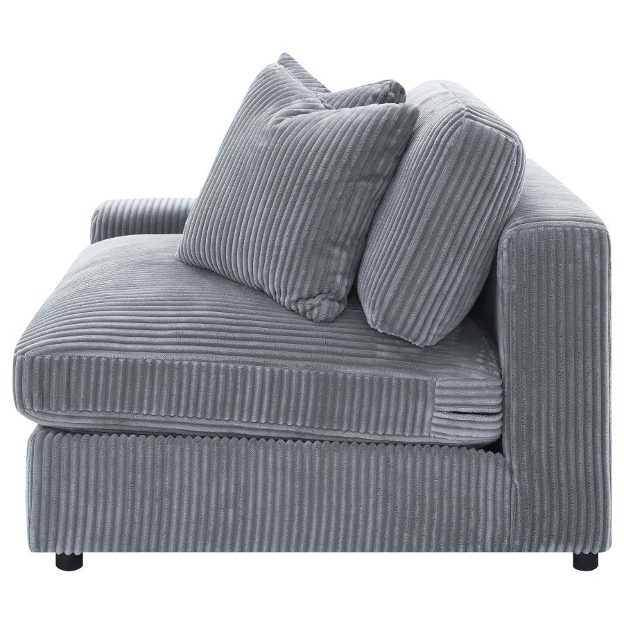 Blaine 2-Piece Corduroy Reversible Chaise Sectional Sofa Fog