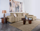 Octavia Tufted 2-Piece Sectional Chaise Sofa Camel