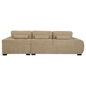 Octavia Tufted 2-Piece Sectional Chaise Sofa Camel