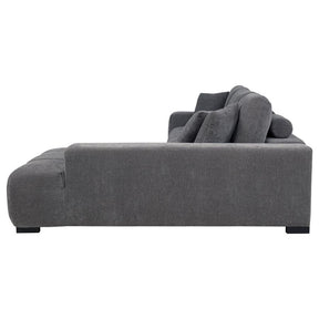 Octavia Tufted 2-Piece Sectional Chaise Sofa Charcoal Grey