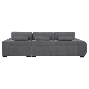 Octavia Tufted 2-Piece Sectional Chaise Sofa Charcoal Grey