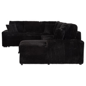 Devonshire Sleeper Sectional Sofa with Storage Chaise Black