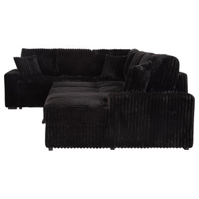 Devonshire Sleeper Sectional Sofa with Storage Chaise Black