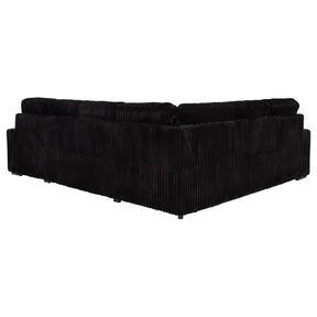 Devonshire Sleeper Sectional Sofa with Storage Chaise Black
