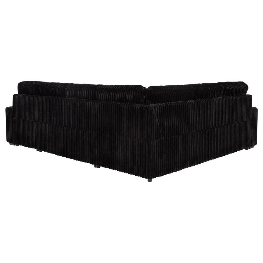 Devonshire Sleeper Sectional Sofa with Storage Chaise Black