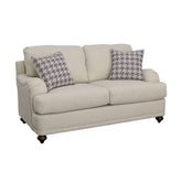 Glenn Recessed Arms Loveseat Light Grey Half Price Furniture