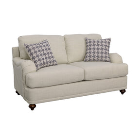 Glenn Recessed Arms Loveseat Light Grey Half Price Furniture
