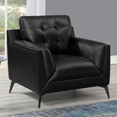 Moira Upholstered Tufted Chair with Track Arms Black  Half Price Furniture