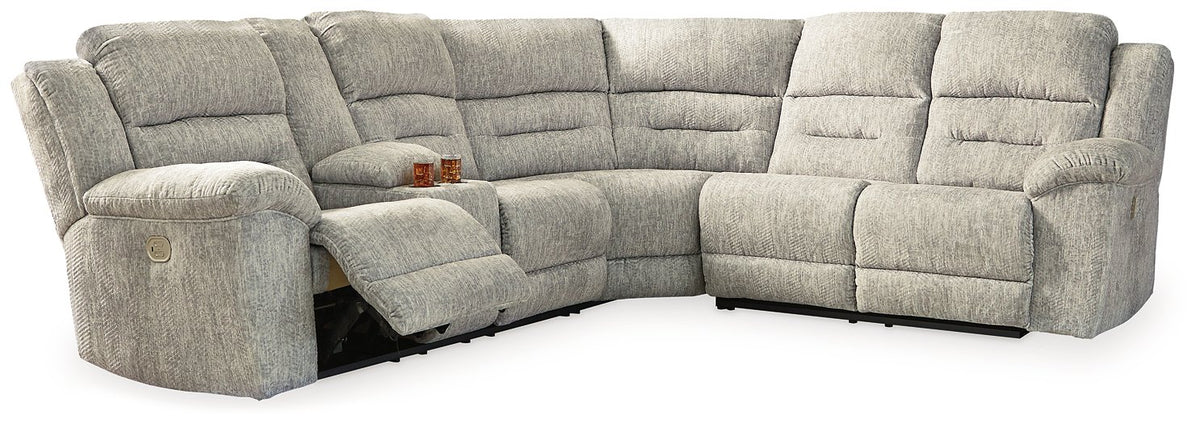 Family Den 3-Piece Power Reclining Sectional  Las Vegas Furniture Stores