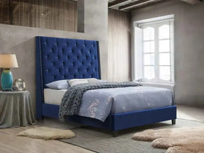 Chantilly Velvet Bed Headboard - Luxurious High Headboard Design Half Price Furniture