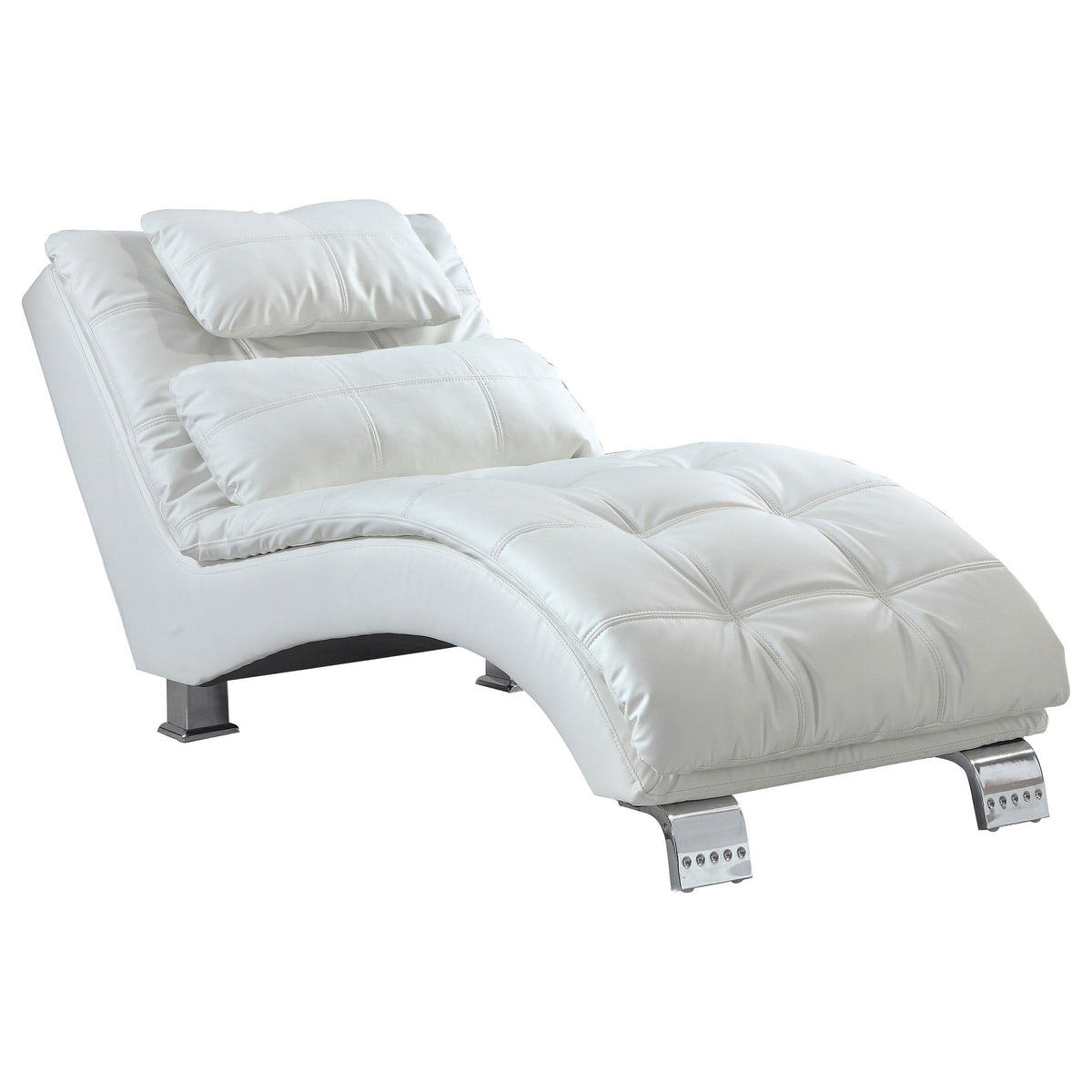 Dilleston Upholstered Chaise White  Half Price Furniture