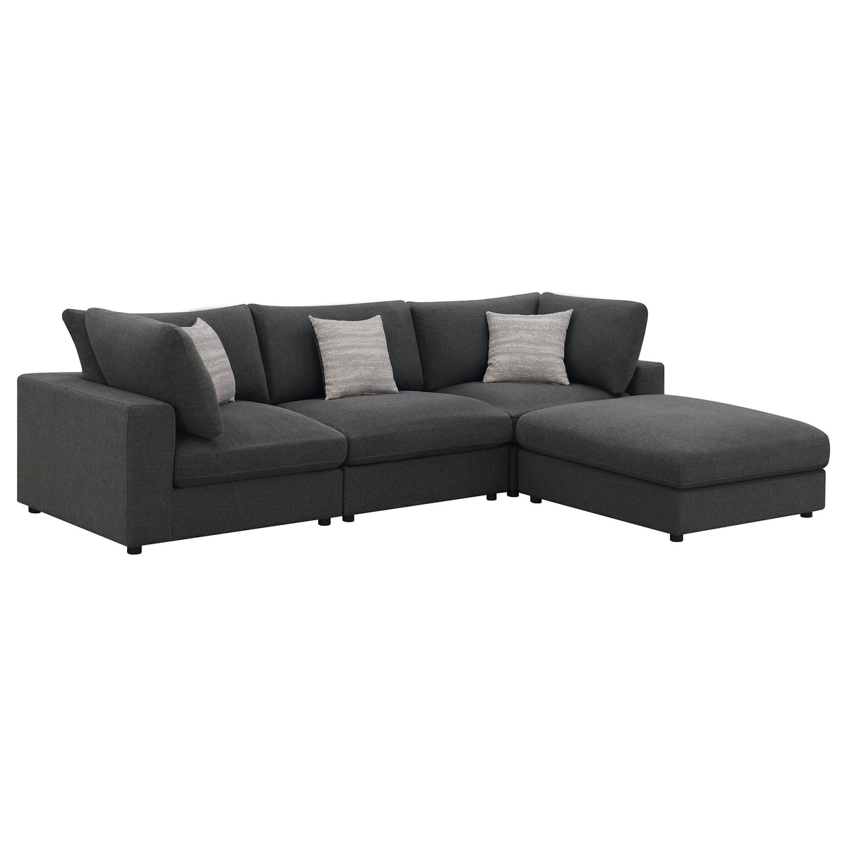 Serene 4-piece Upholstered Modular Sectional Charcoal  Las Vegas Furniture Stores