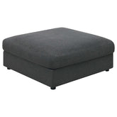 Serene Upholstered Rectangular Ottoman Charcoal - Half Price Furniture