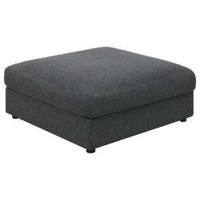 Serene Upholstered Rectangular Ottoman Charcoal - Half Price Furniture