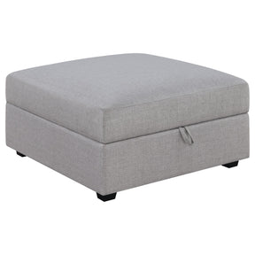 Cambria Upholstered Square Storage Ottoman Grey  Half Price Furniture