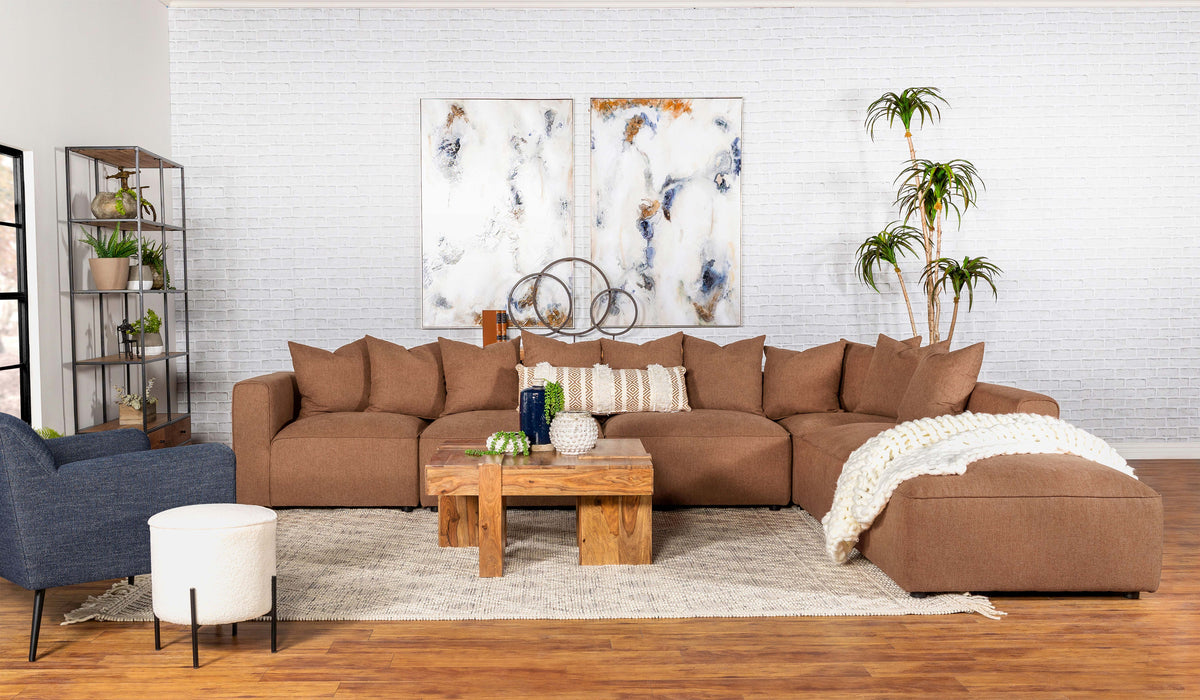 Jennifer 6-piece Upholstered Modular Sectional Terracotta  Half Price Furniture