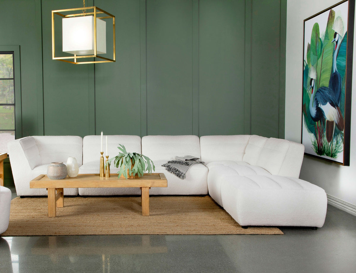 Sunny 6-piece Upholstered Sectional Natural Half Price Furniture