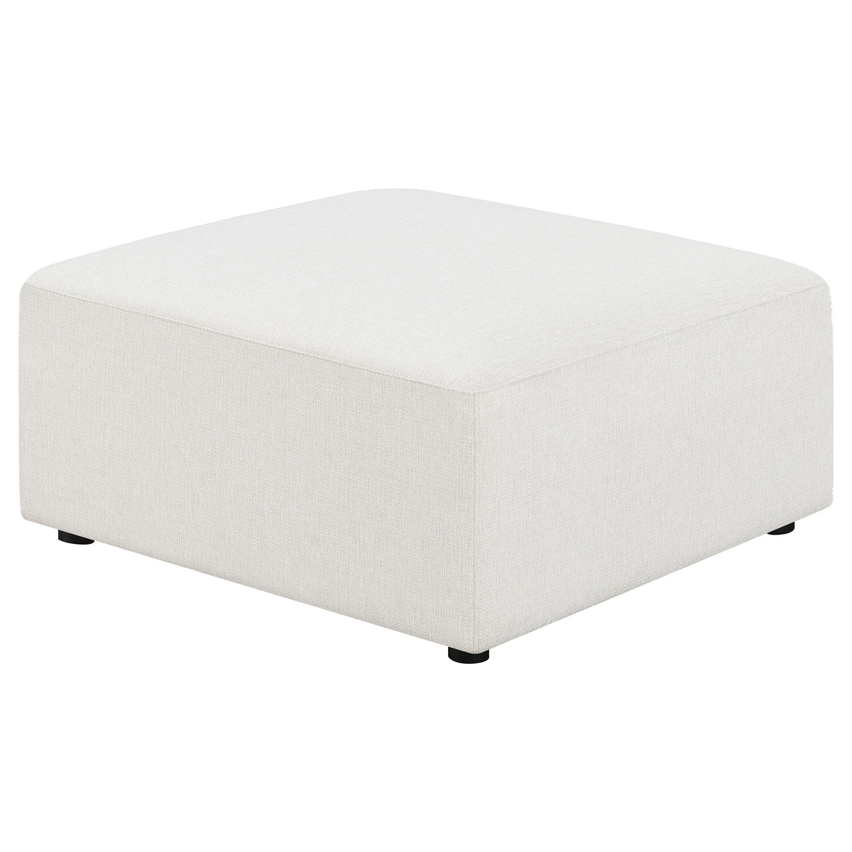 Freddie Upholstered Square Ottoman Pearl  Half Price Furniture