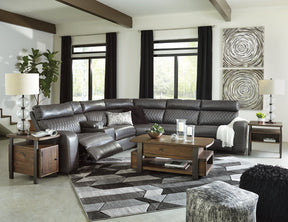 Samperstone Power Reclining Sectional Half Price Furniture