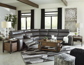 Samperstone Power Reclining Sectional Half Price Furniture