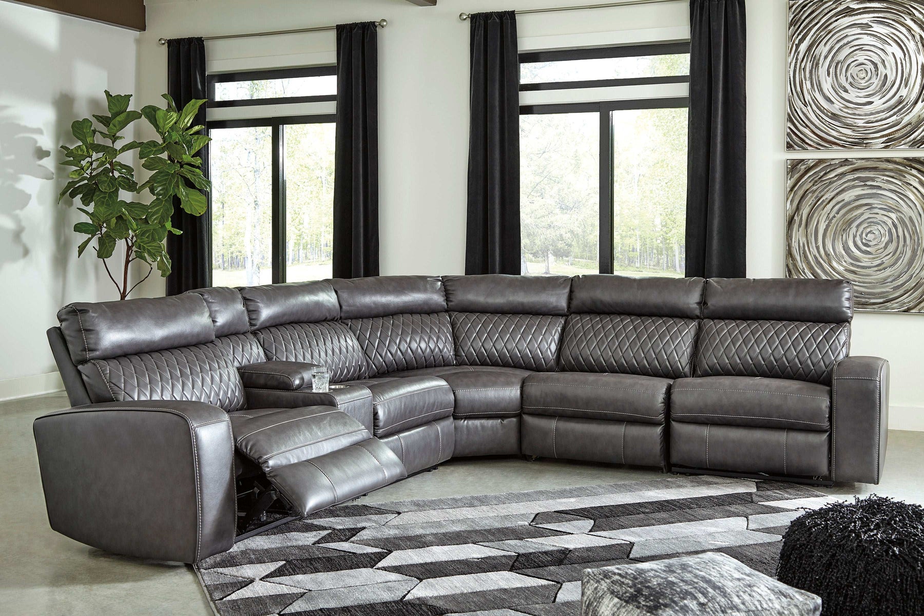 Samperstone Power Reclining Sectional Sofa - Model 55203-58-57-19-77-46-62 - Half Price Furniture