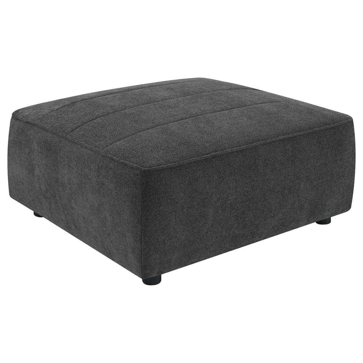 Sunny Upholstered Square Ottoman Dark Charcoal  Half Price Furniture