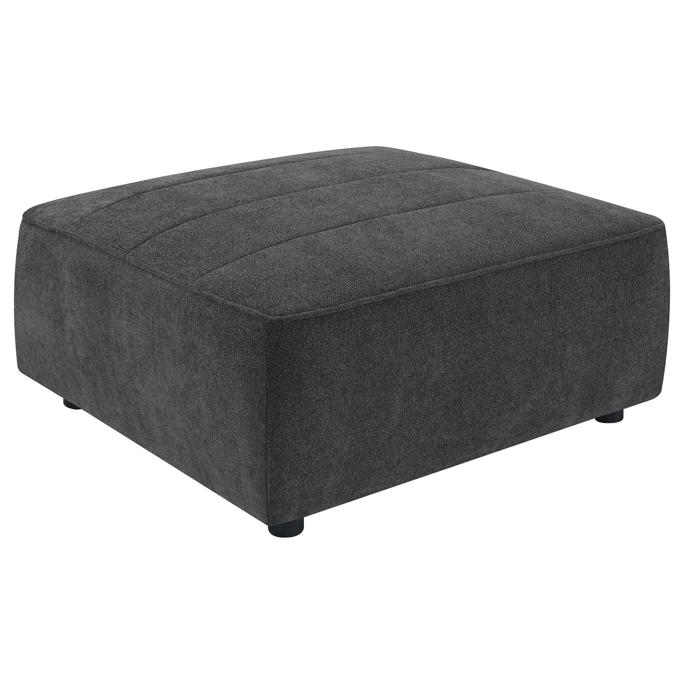 Sunny Upholstered Square Ottoman Dark Charcoal Half Price Furniture
