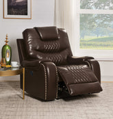 Braylon Brown PU Recliner (Motion) - Half Price Furniture