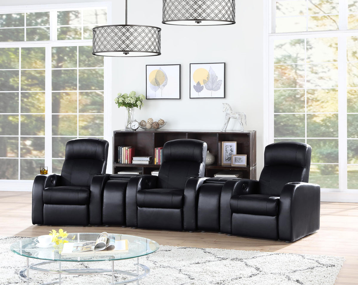 Cyrus Upholstered Recliner Home Theater Set Half Price Furniture