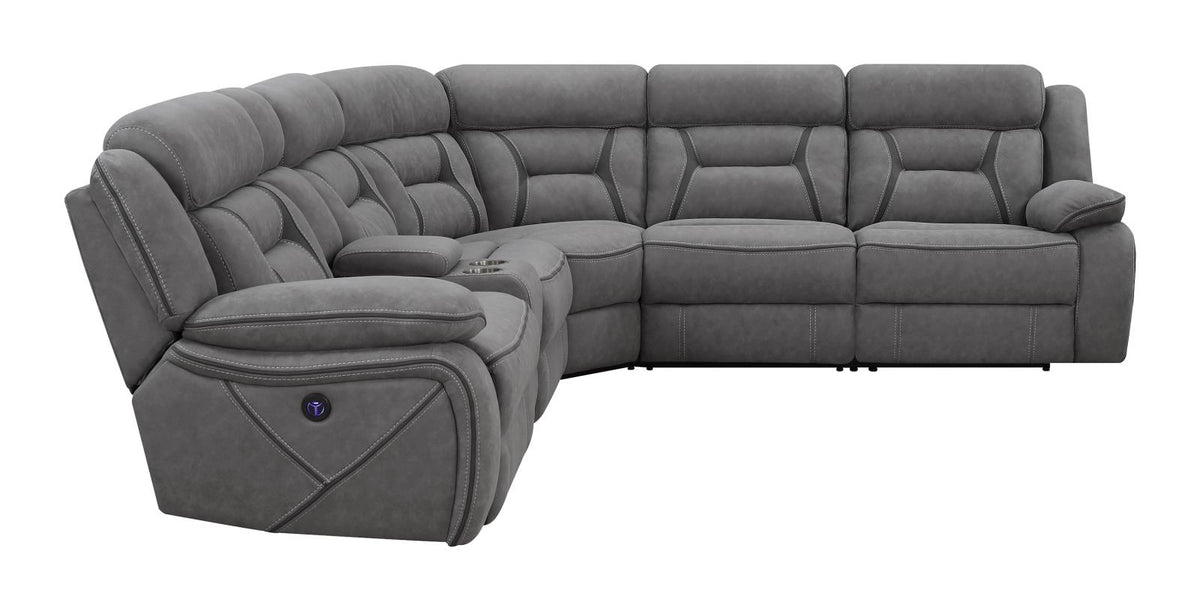 Higgins 4-piece Upholstered Power Sectional Grey  Half Price Furniture