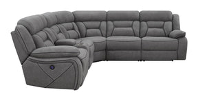 Higgins 4-piece Upholstered Power Sectional Grey Half Price Furniture