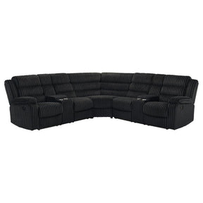 Atkinson Upholstered Reclining Sectional Sofa Black