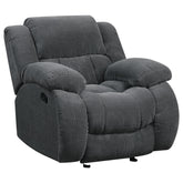 Weissman Upholstered Glider Recliner Charcoal Half Price Furniture