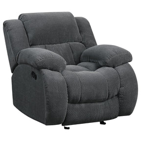 Weissman Upholstered Glider Recliner Charcoal Half Price Furniture