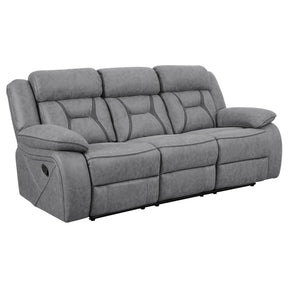 Higgins Pillow Top Arm Upholstered Motion Sofa Grey  Half Price Furniture