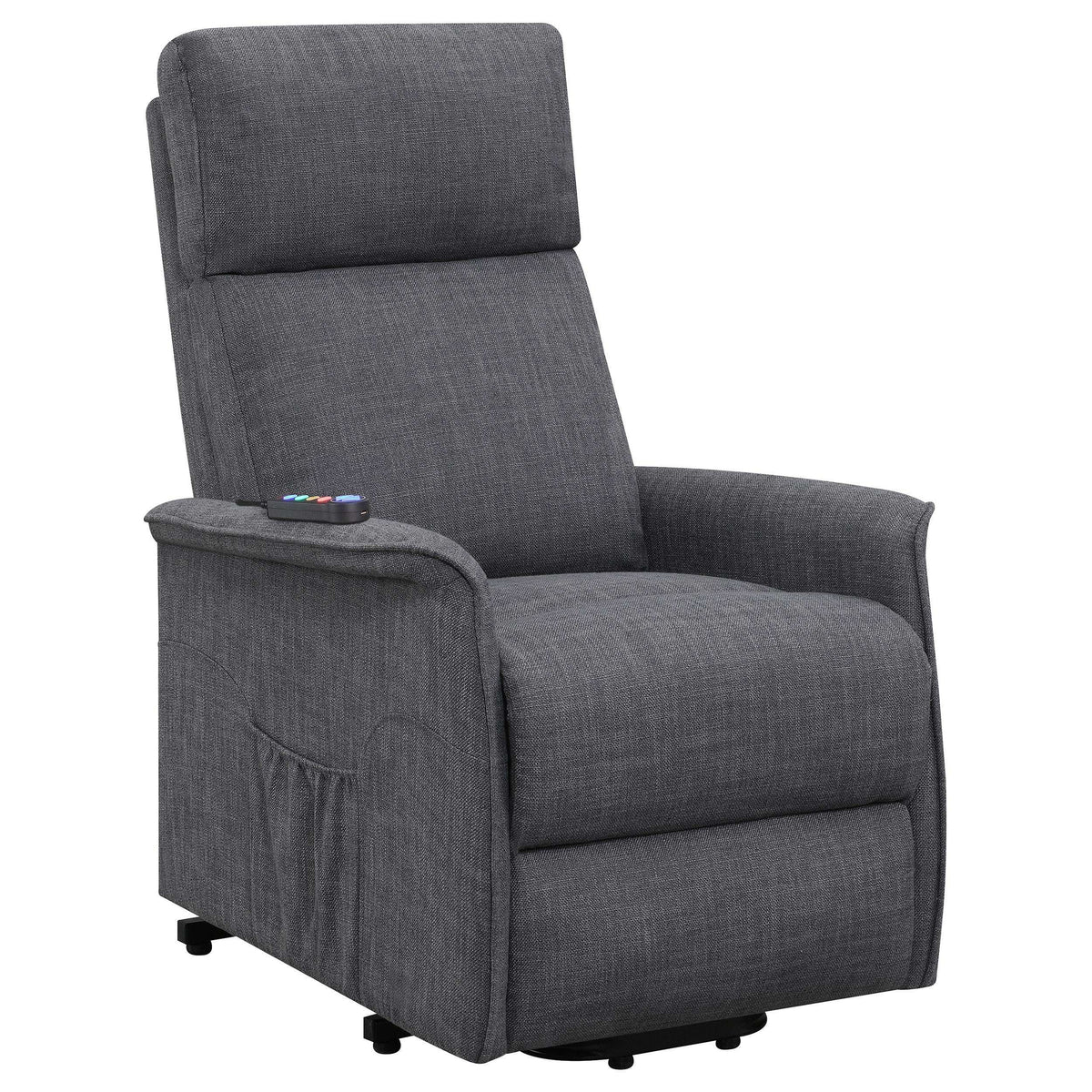 Herrera Power Lift Recliner with Wired Remote Charcoal Half Price Furniture