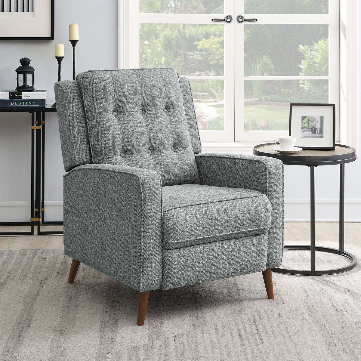 Davidson Upholstered Tufted Push Back Recliner - Recliner - Half Price Furniture