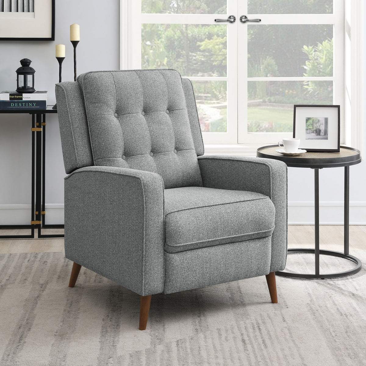 Davidson Upholstered Tufted Push Back Recliner - Half Price Furniture