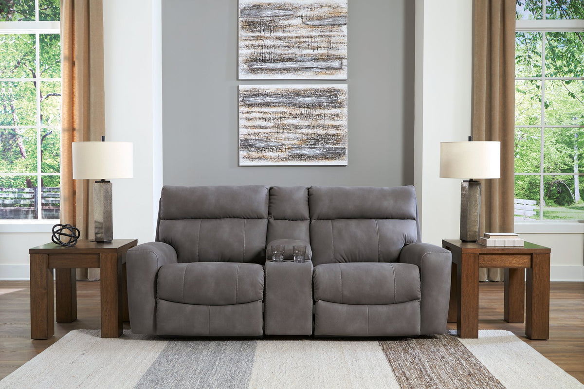 Next-Gen DuraPella Power Reclining Sectional Loveseat with Console - Half Price Furniture