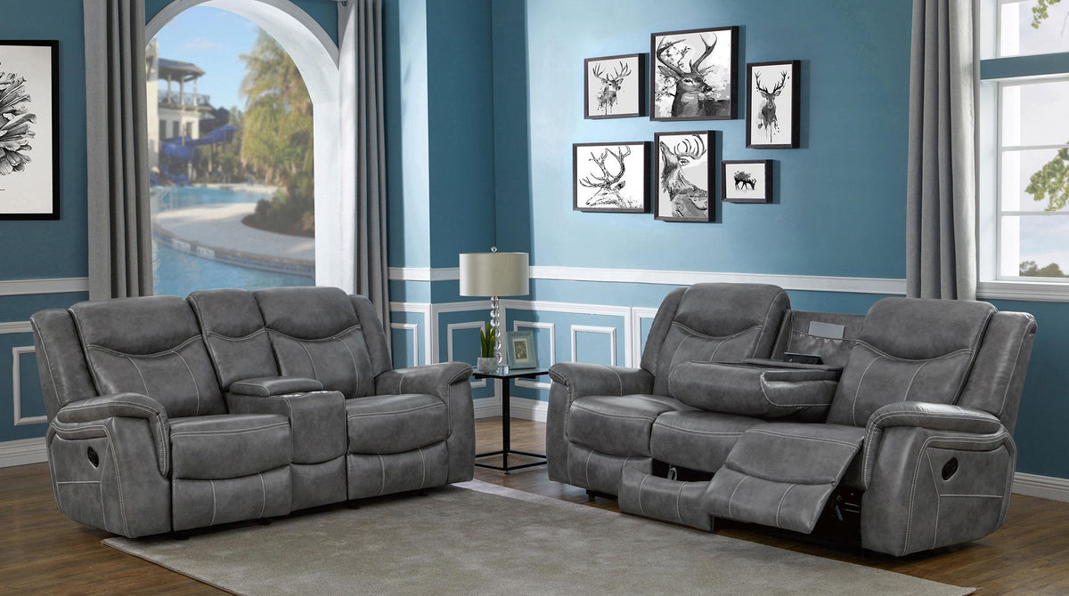 Conrad 2-piece Living Room Set Grey Half Price Furniture