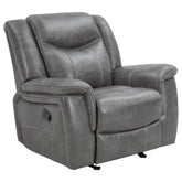 Conrad Upholstered Motion Glider Recliner Grey Half Price Furniture