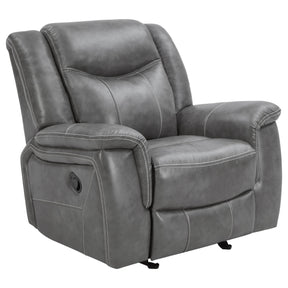 Conrad Upholstered Motion Glider Recliner Grey Half Price Furniture