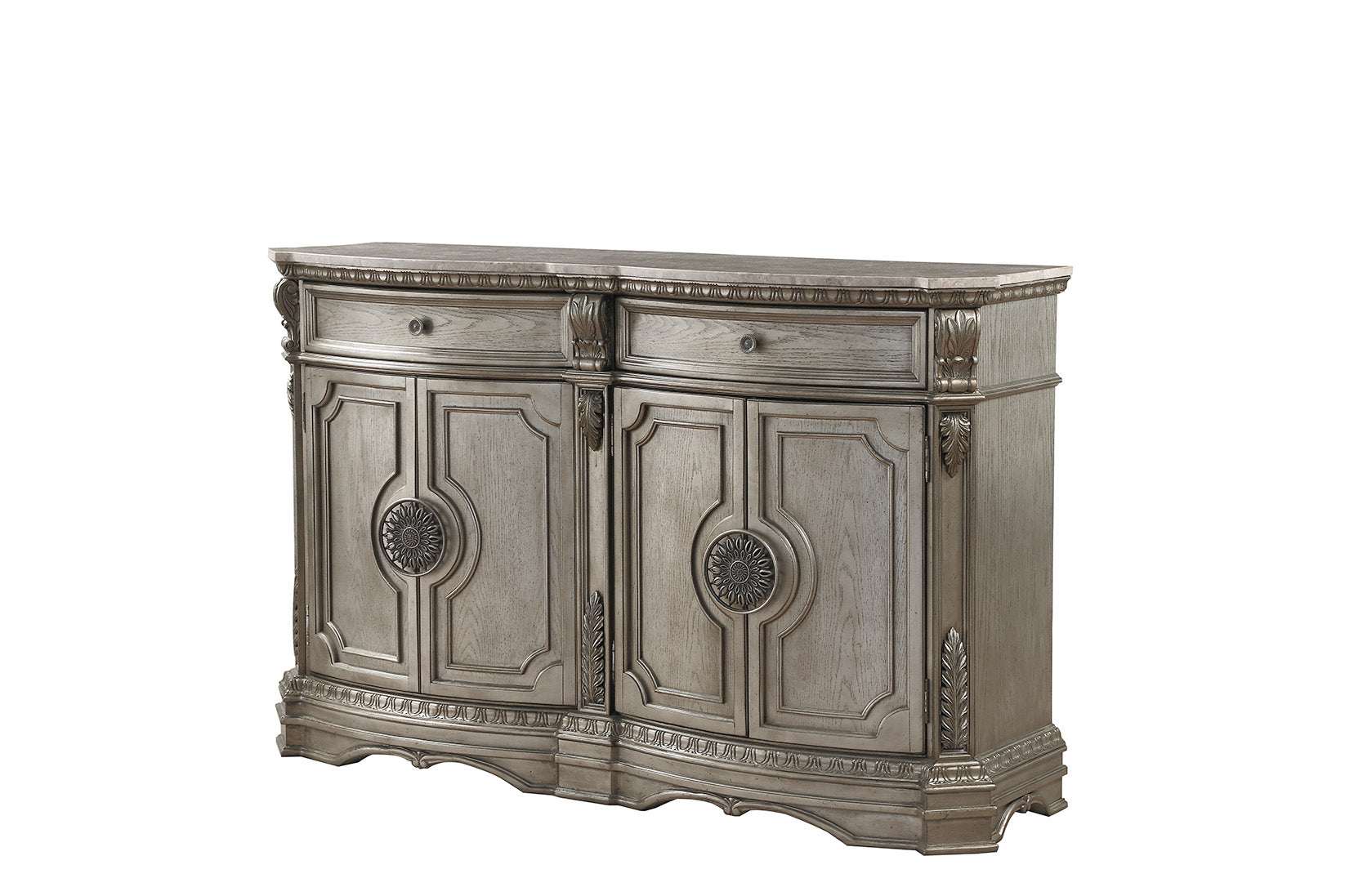Northville Antique Silver Server (MARBLE TOP) - Half Price Furniture