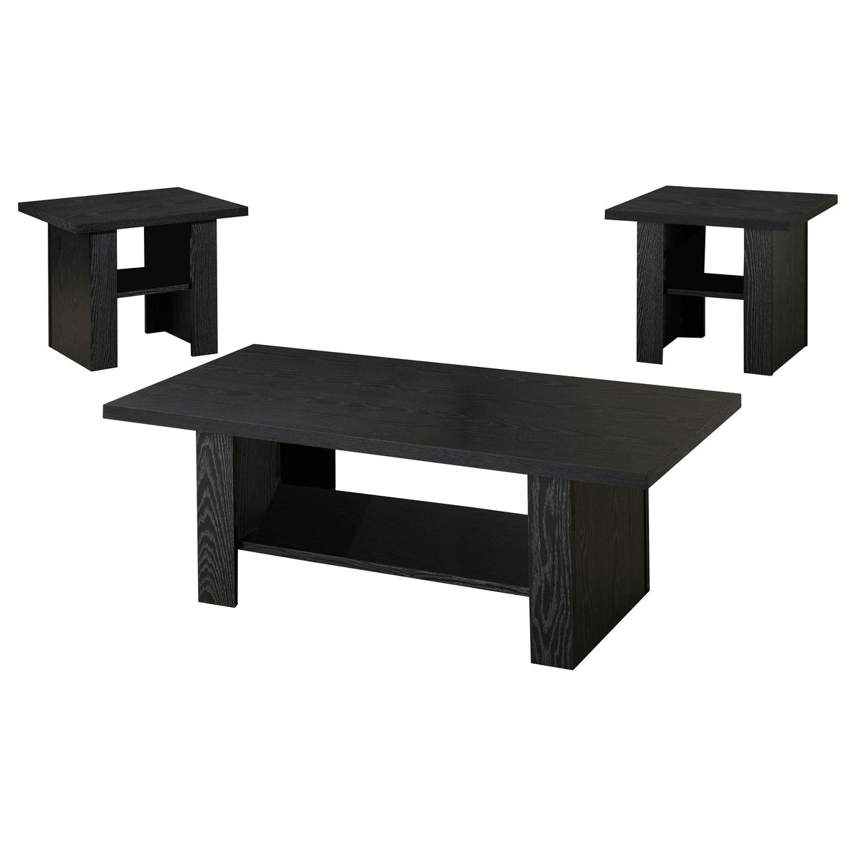Rodez 3-piece Occasional Table Set Black Oak  Half Price Furniture