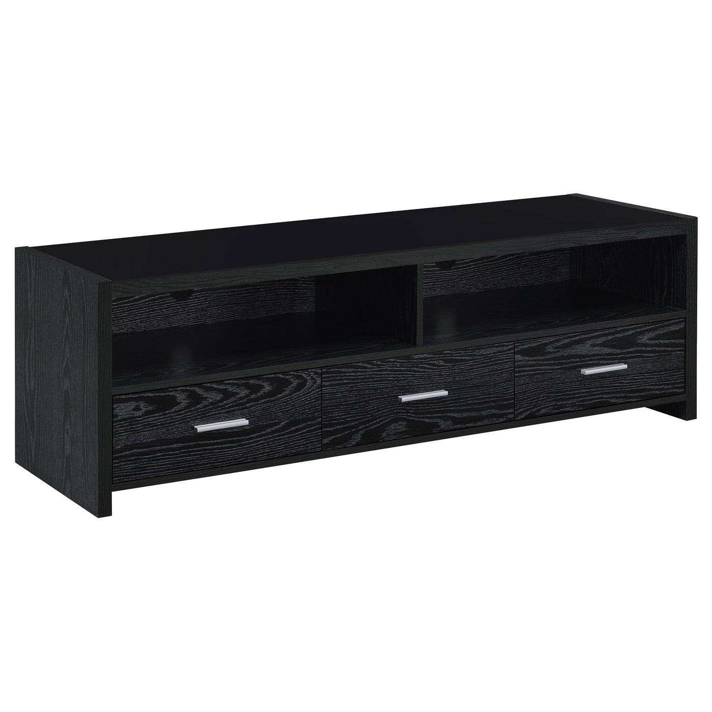 Alton 62" 3-drawer TV Console Black Oak Half Price Furniture