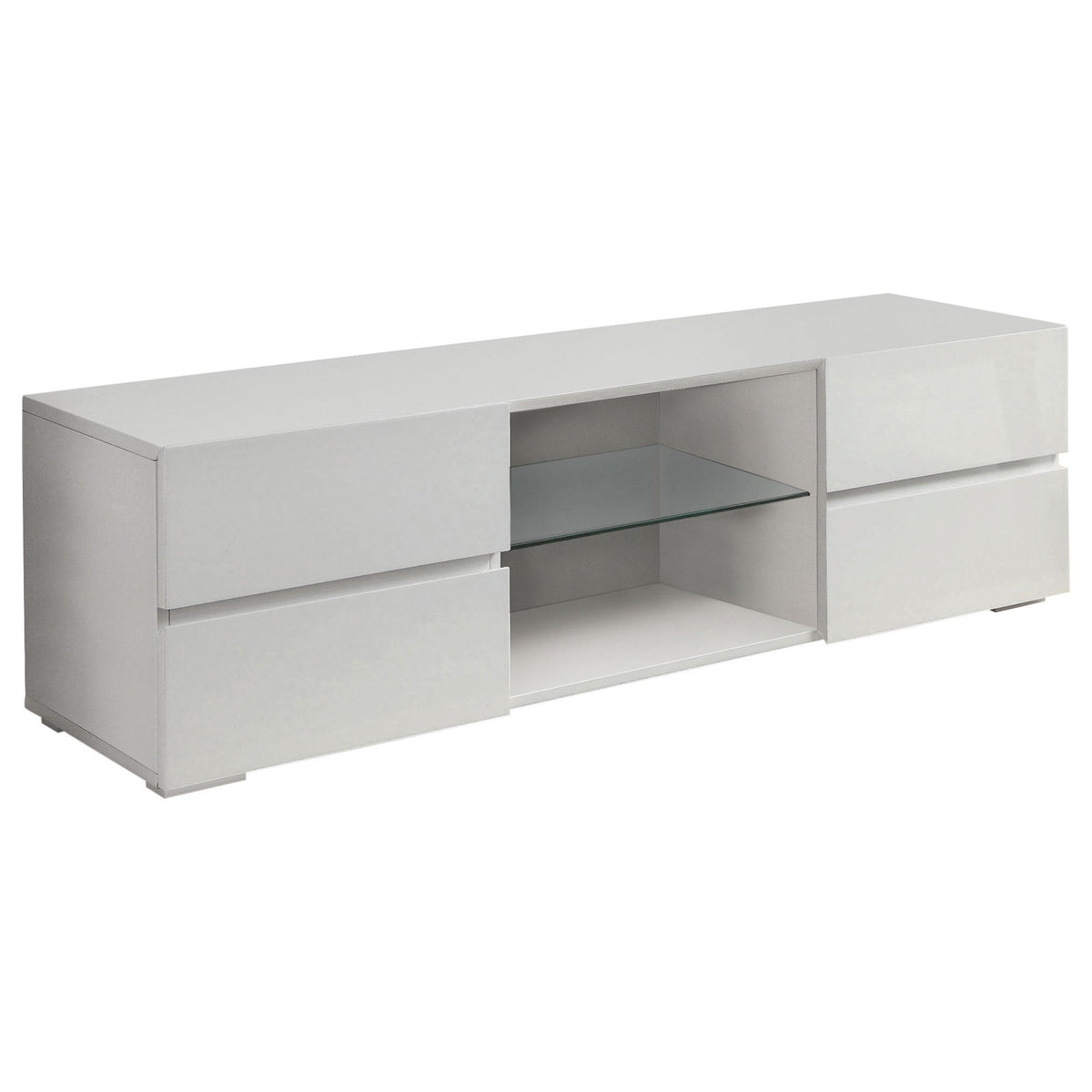 Galvin 4-drawer TV Console Glossy White  Half Price Furniture