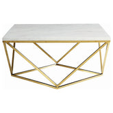 Meryl Square Coffee Table White and Gold Half Price Furniture