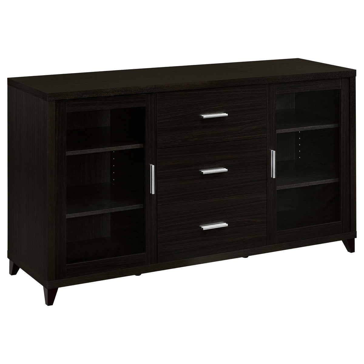 Lewes 2-door TV Stand with Adjustable Shelves Cappuccino Half Price Furniture